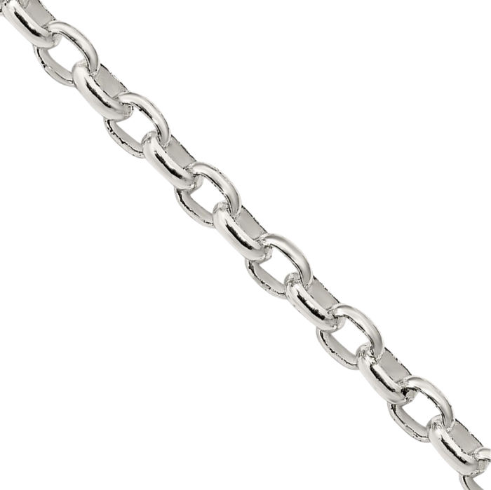 925 Sterling Silver 2.75mm Oval Cable Rolo Link Chain Belcher Necklace