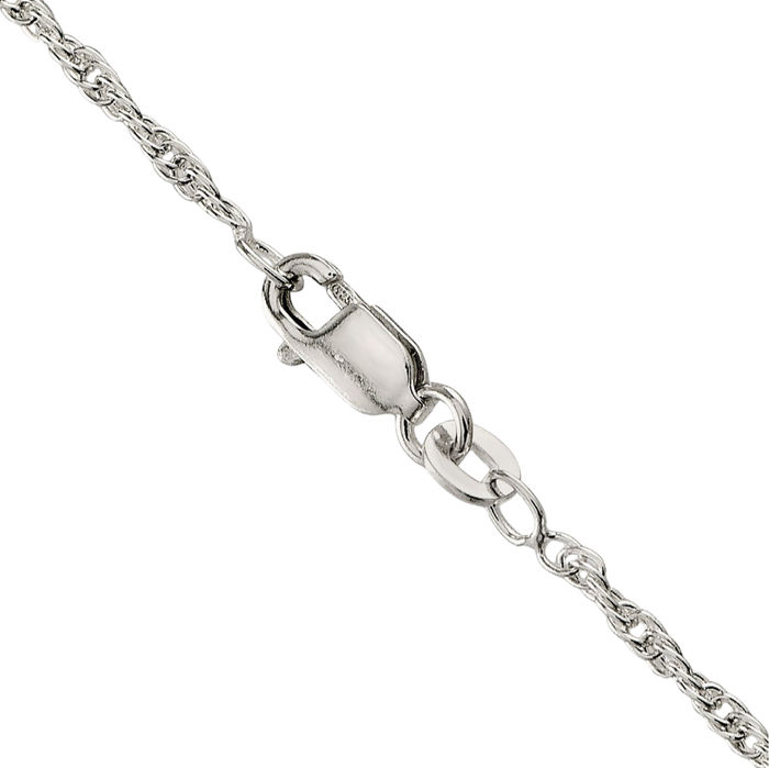 925 Sterling Silver 2.75mm Rope Chain Twisted Link Necklace