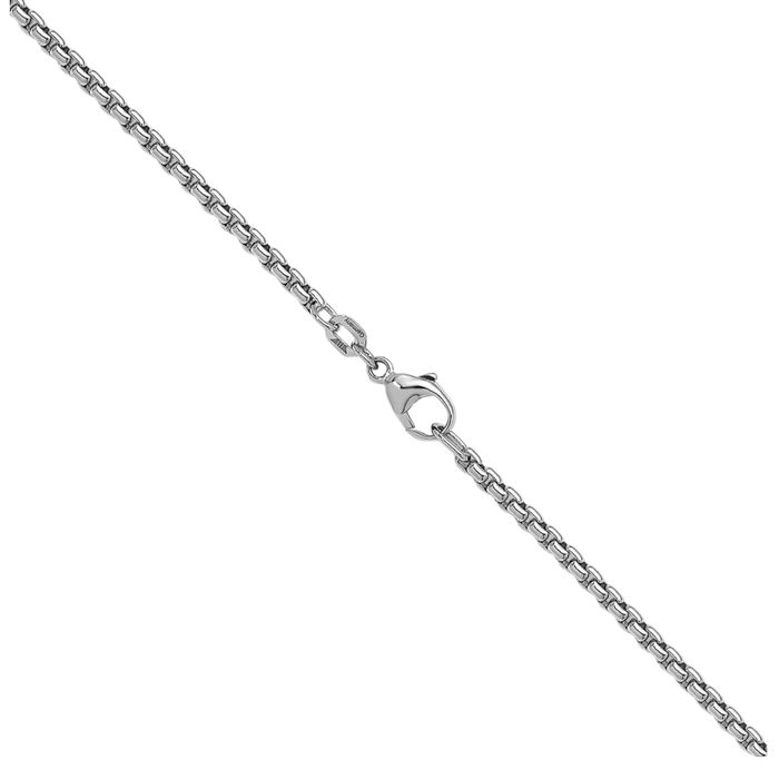 925 Sterling Silver 2.7mm Round Box Link Chain Necklace