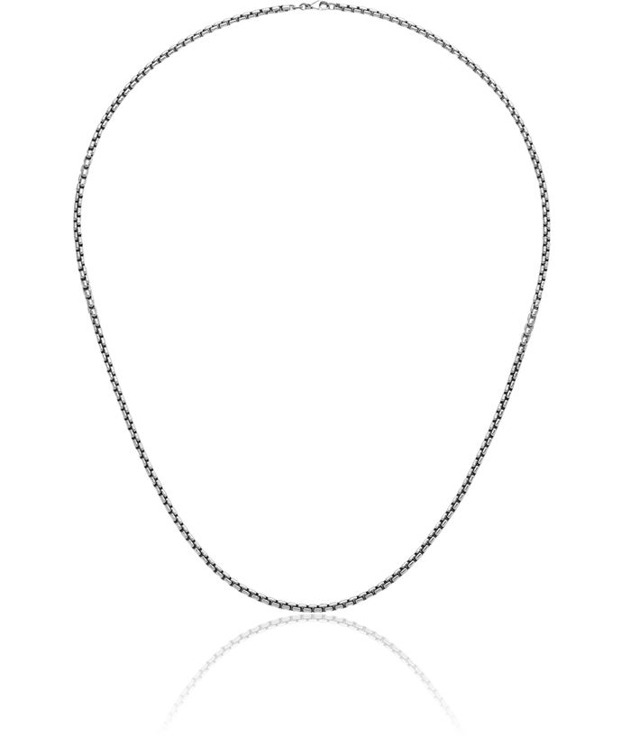 925 Sterling Silver 2.7mm Round Box Link Chain Necklace