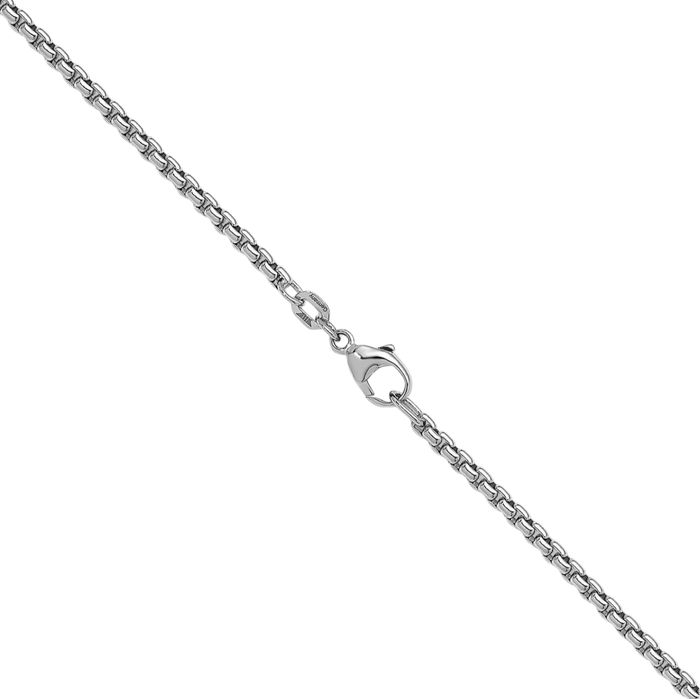 925 Sterling Silver 2.7mm Round Box Link Chain Necklace