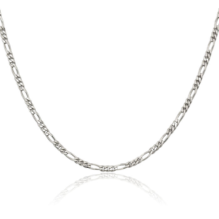 925 Sterling Silver 2.85mm Figaro Link Chain Necklace