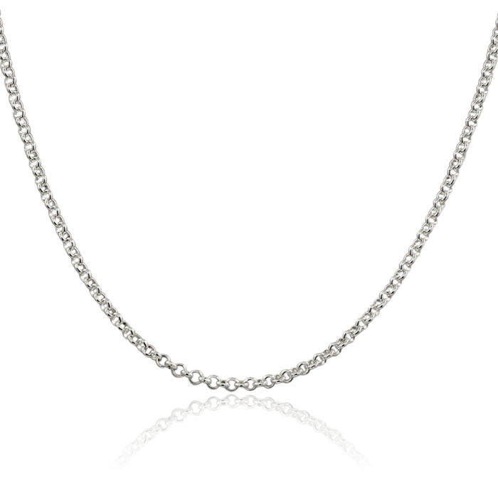 925 Sterling Silver 2.8mm Cable Rolo Link Chain Belcher Necklace