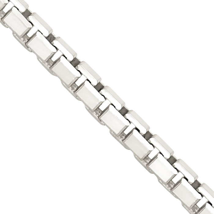 925 Sterling Silver 2.9mm 8 Sided Box Link Chain Necklace