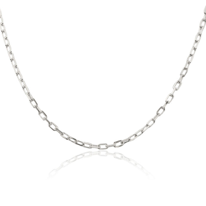 925 Sterling Silver 2.9mm Long Cable Rolo Link Chain Belcher Necklace