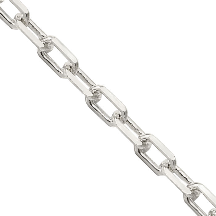 925 Sterling Silver 2.9mm Long Cable Rolo Link Chain Belcher Necklace