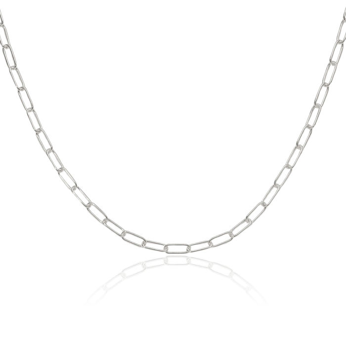 925 Sterling Silver 2.9mm Paperclip Cable Rolo Link Chain Belcher Necklace