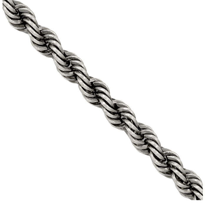 925 Sterling Silver 2.9mm Rope Chain Twisted Link Necklace