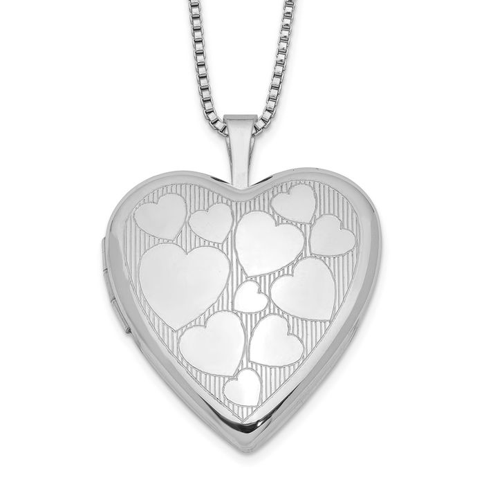 925 Sterling Silver Floating Heart Personalized Photo Locket Chain Necklace