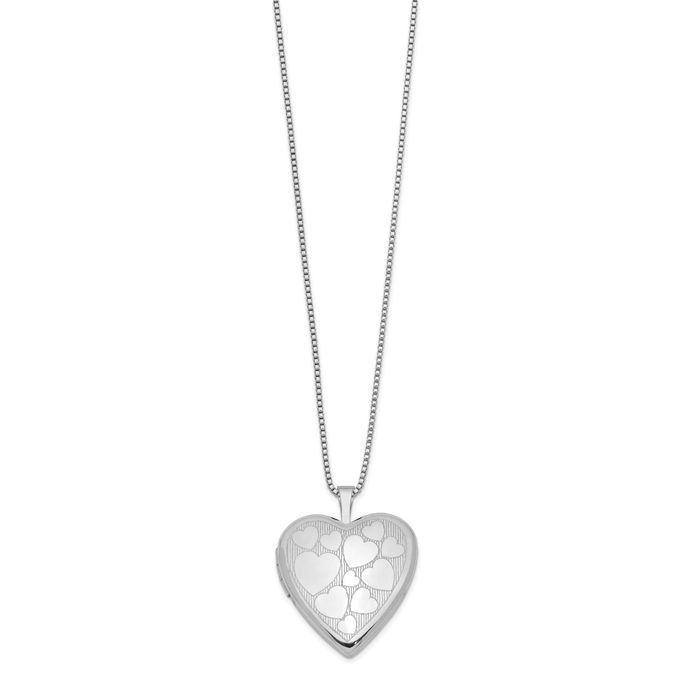 925 Sterling Silver Floating Heart Personalized Photo Locket Chain Necklace