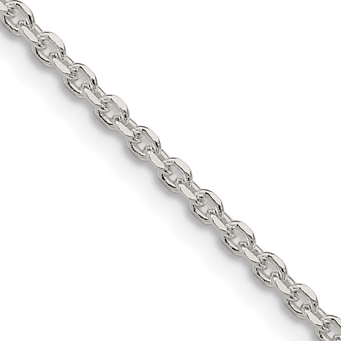 925 Sterling Silver 2.1mm Forzantina Cable Rolo Link Chain Belcher Necklace