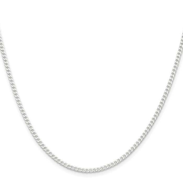 925 Sterling Silver 2.3mm Curb Link Chain Necklace