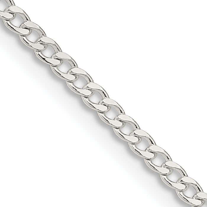 925 Sterling Silver 2.3mm Curb Link Chain Necklace