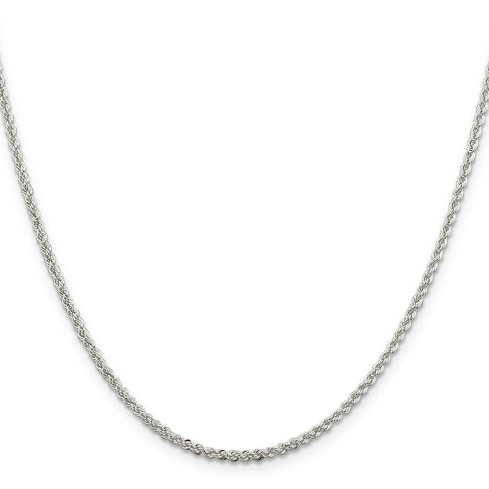 925 Sterling Silver 2.3mm Rope Chain Twisted Link Necklace