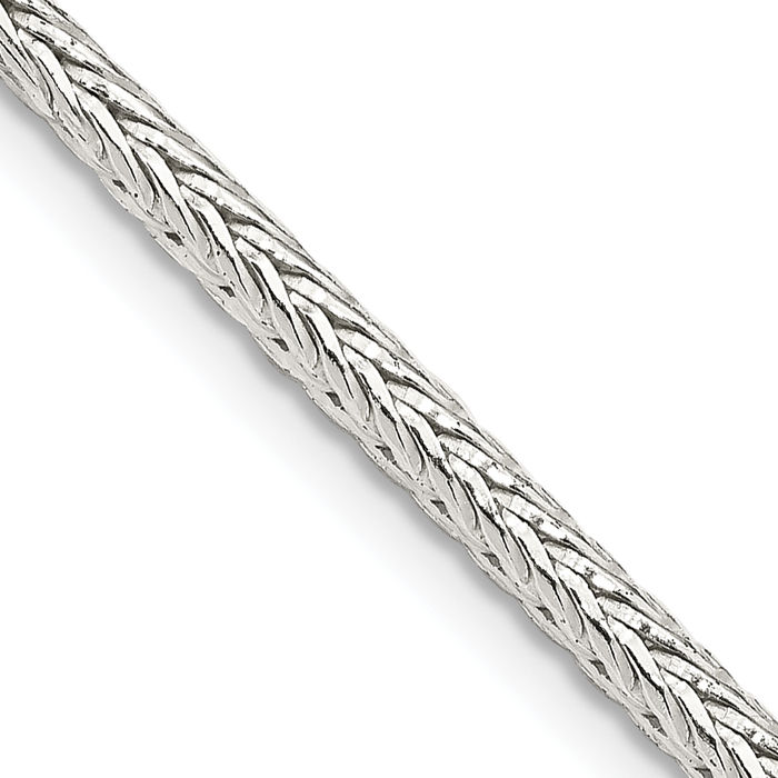 925 Sterling Silver 2.5mm Round Franco Link Chain Necklace