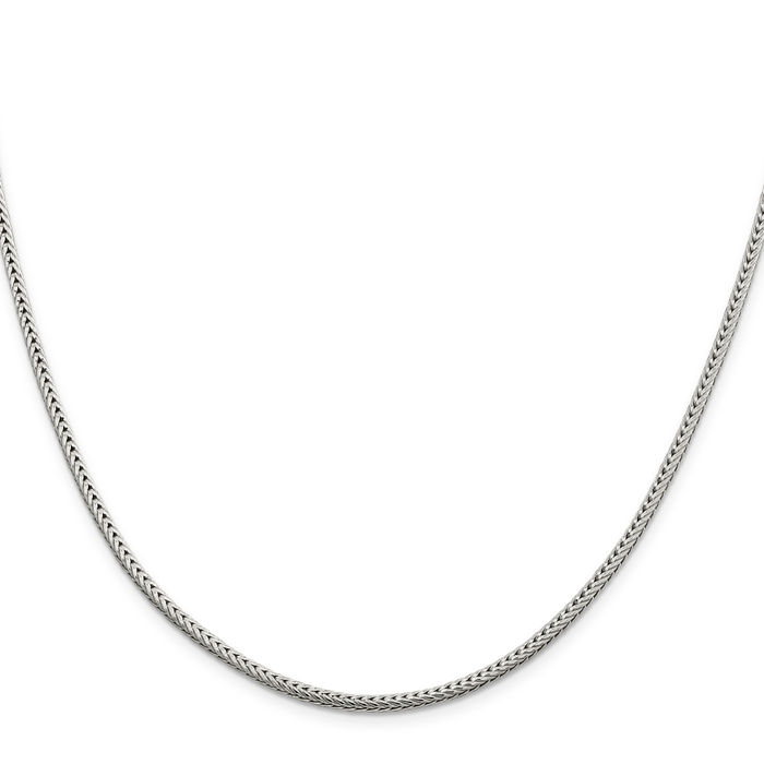 925 Sterling Silver 2.5mm Round Franco Link Chain Necklace