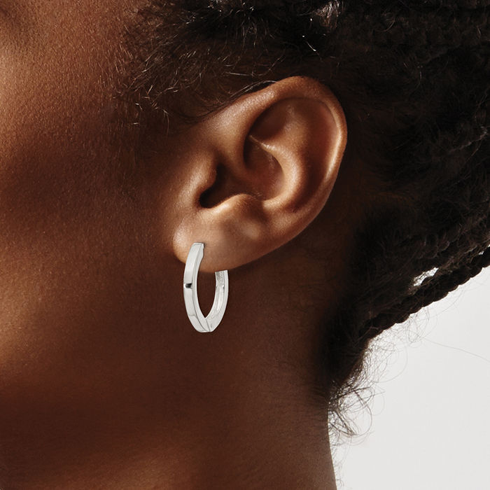 925 Sterling Silver 2.5x20mm Medium Hoop Earrings