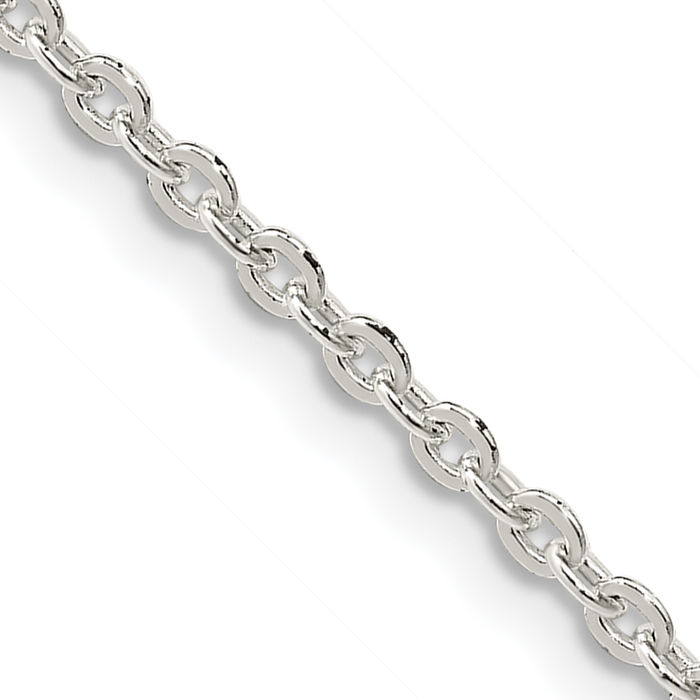 925 Sterling Silver 2.75mm Cable Rolo Link Chain Belcher Necklace