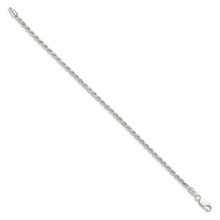 925 Sterling Silver 2.75mm Rope Chain Bracelet