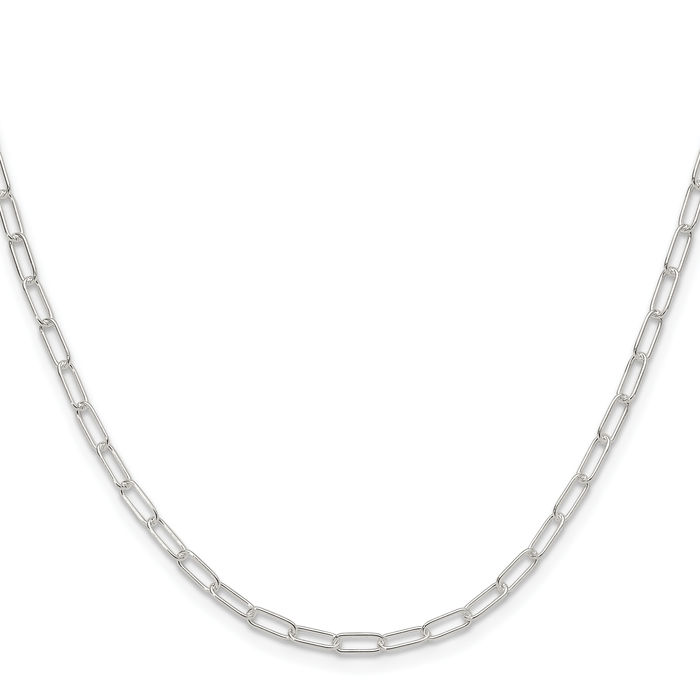 925 Sterling Silver 2.9mm Paperclip Cable Rolo Link Chain Belcher Necklace