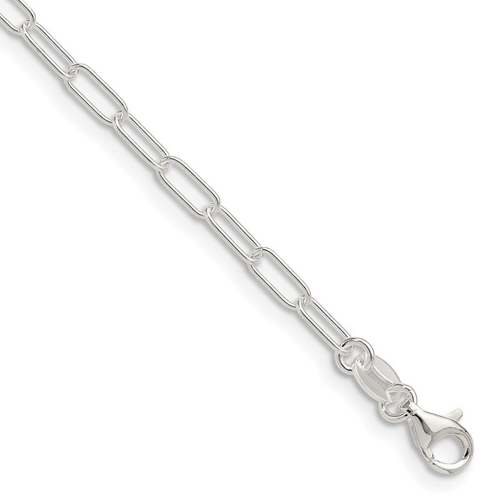 925 Sterling Silver 2.9mm Paperclip Cable Rolo Link Chain Belcher Necklace