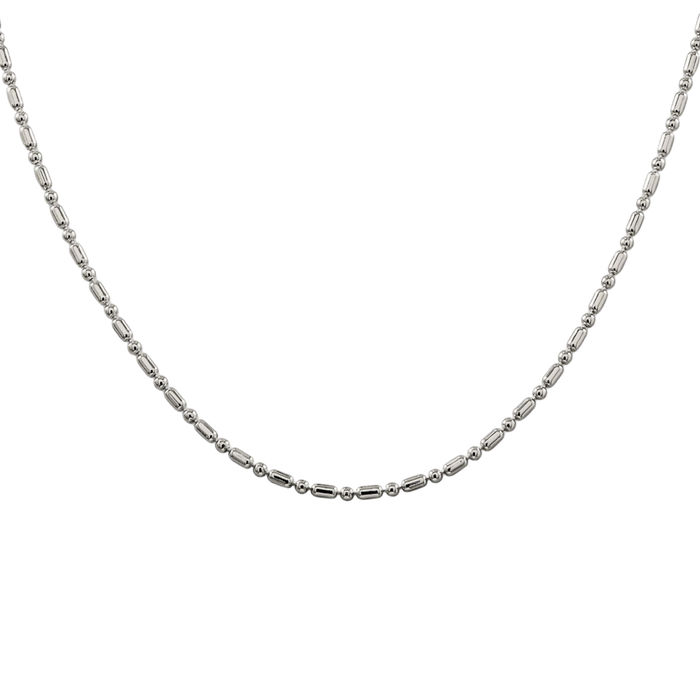 925 Sterling Silver 2mm Beaded Ball Chain Necklace