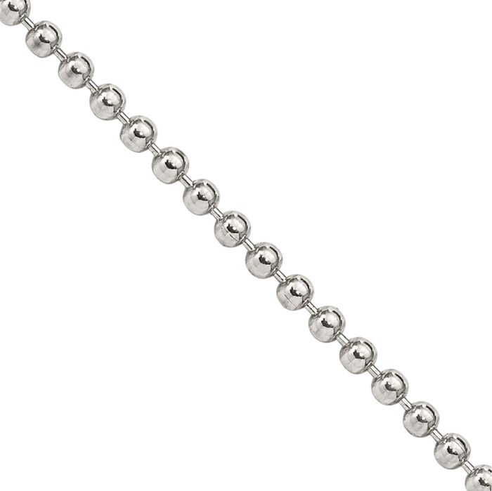 925 Sterling Silver 2mm Beaded Ball Chain Necklace