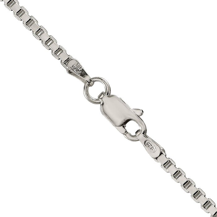 925 Sterling Silver 2mm Box Link Chain Necklace