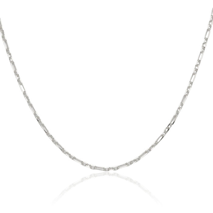 925 Sterling Silver 2mm Cable Curb Link Chain Necklace