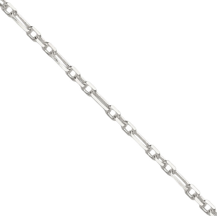 925 Sterling Silver 2mm Cable Curb Link Chain Necklace