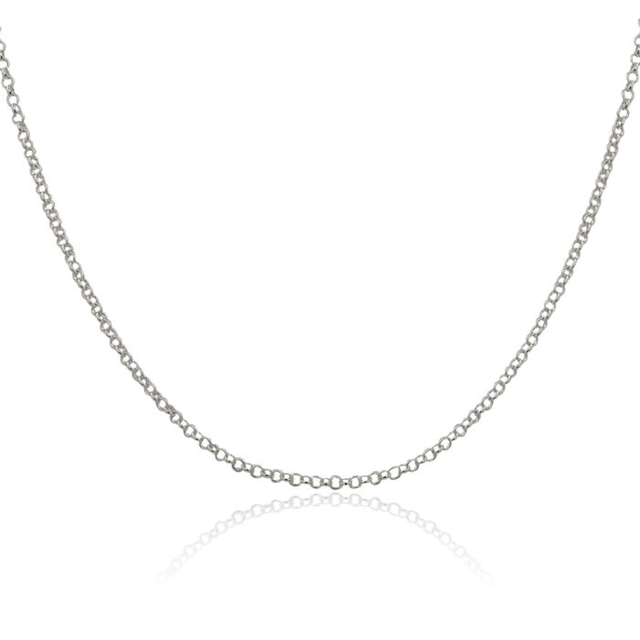 925 Sterling Silver 2mm Cable Rolo Link Chain Belcher Necklace