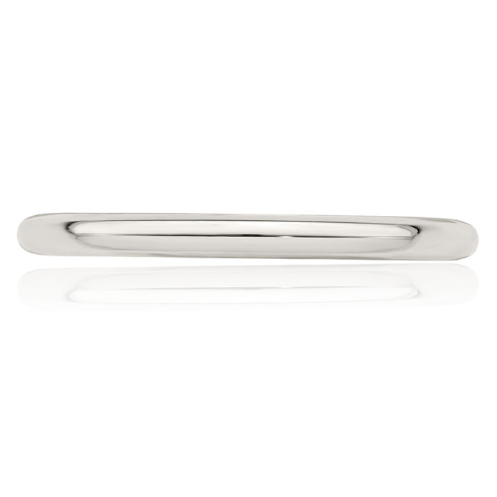 925 Sterling Silver 2mm Comfort Fit Plain Classic Wedding Band Ring