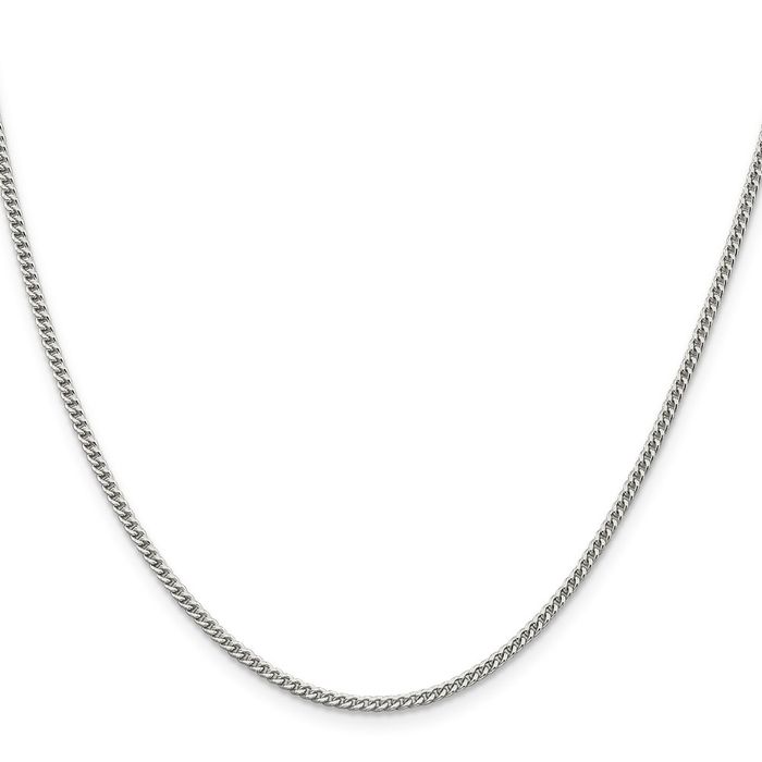 925 Sterling Silver 2mm Curb Link Chain Necklace