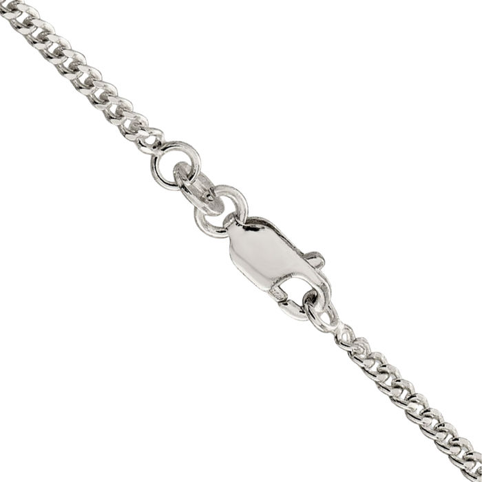 925 Sterling Silver 2mm Curb Link Chain Necklace