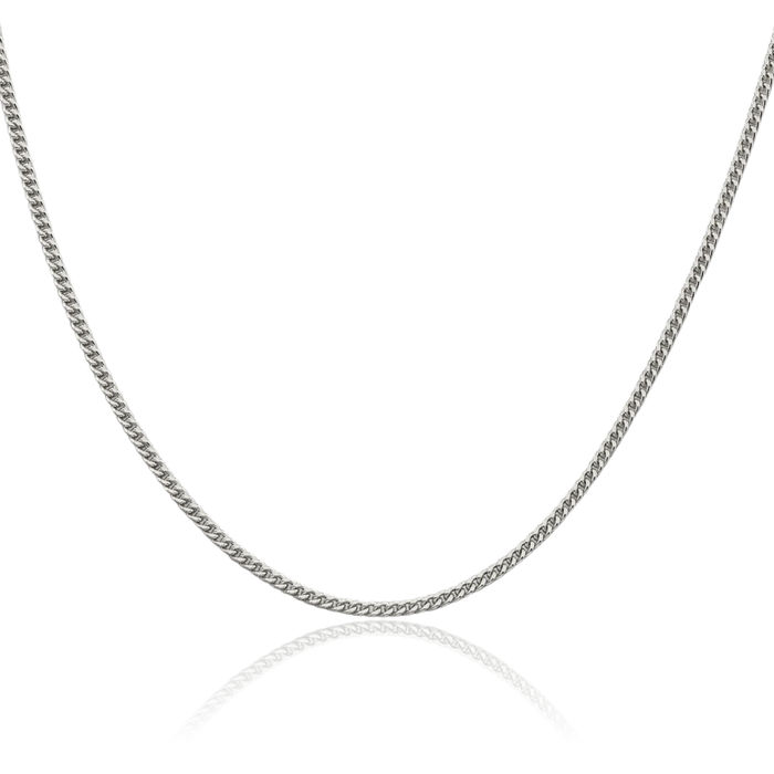 925 Sterling Silver 2mm Curb Link Chain Necklace