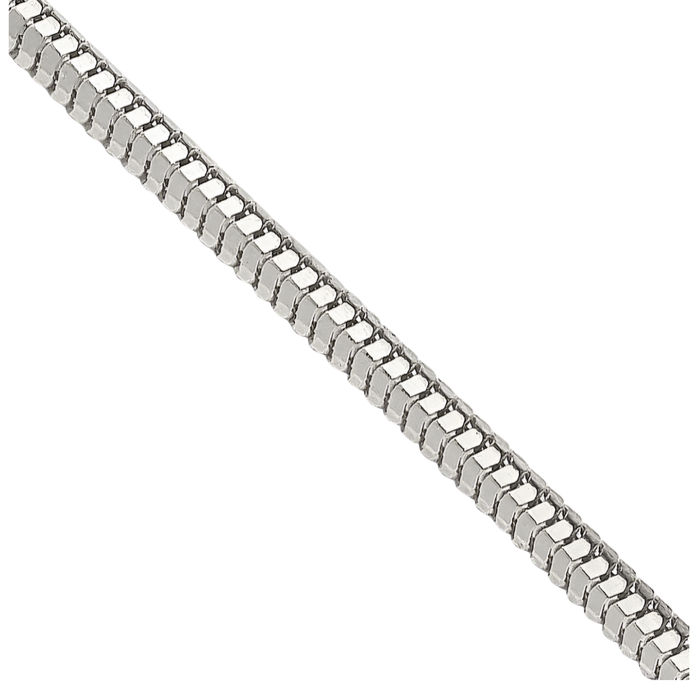 925 Sterling Silver 2mm Cubetto Omega Snake Chain Herringbone Necklace