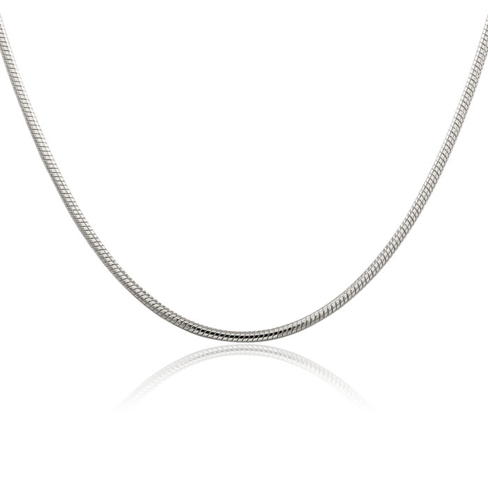 925 Sterling Silver 2mm Cubetto Omega Snake Chain Herringbone Necklace