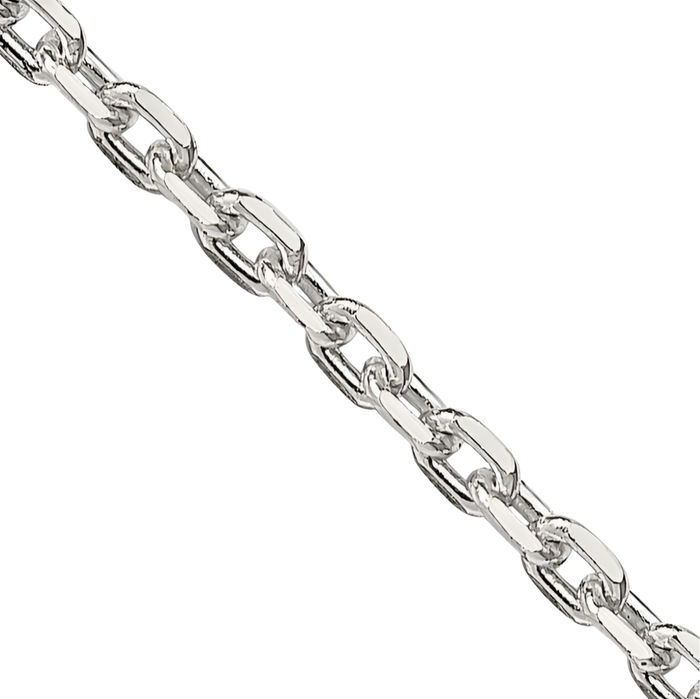 925 Sterling Silver 2mm Oval Cable Rolo Link Chain Belcher Necklace