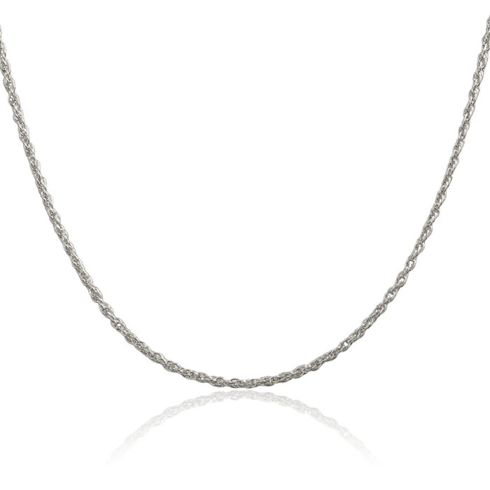 925 Sterling Silver 2mm Rope Chain Twisted Link Necklace