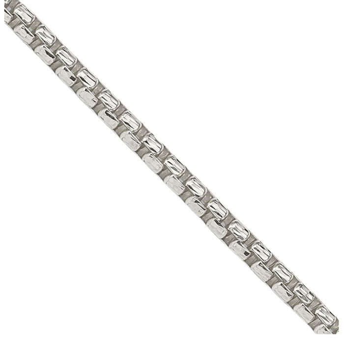 925 Sterling Silver 2mm Round Box Link Chain Necklace