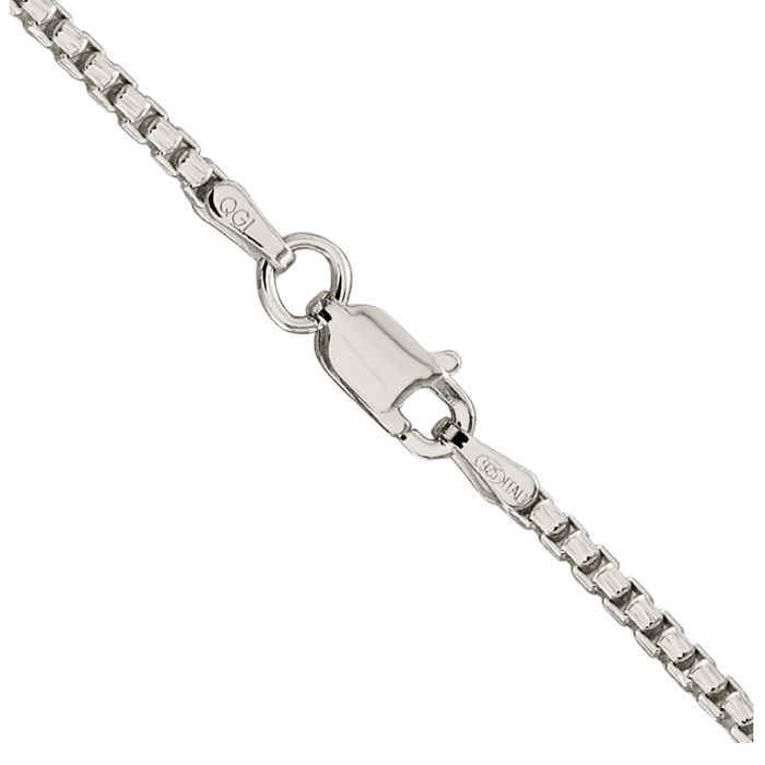 925 Sterling Silver 2mm Round Box Link Chain Necklace