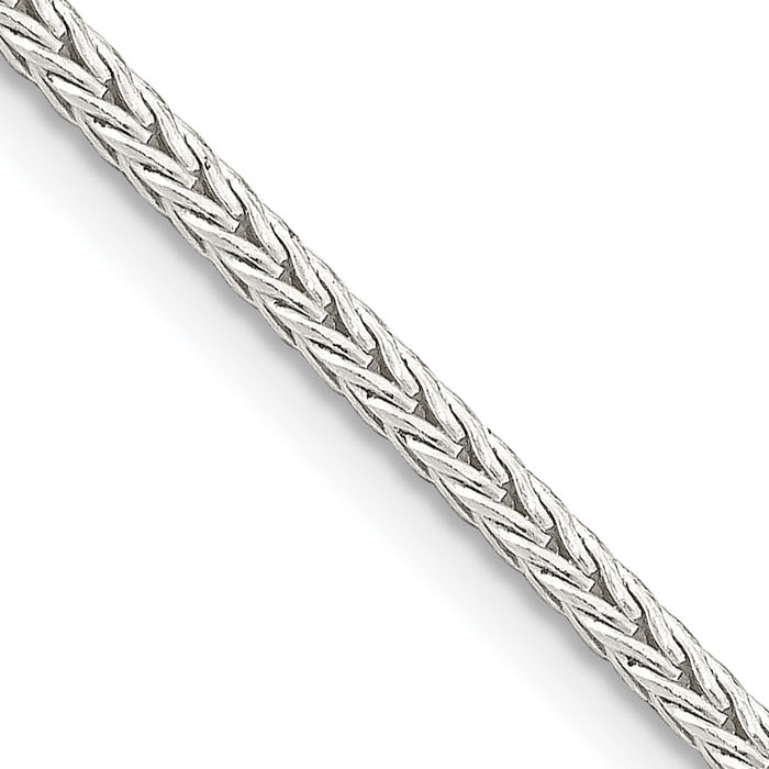 925 Sterling Silver 2mm Round Franco Link Chain Necklace