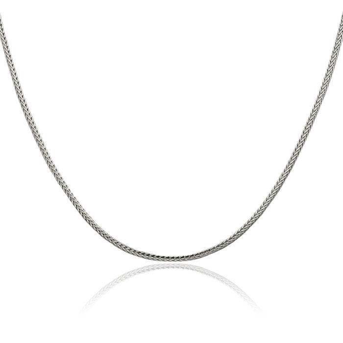 925 Sterling Silver 2mm Round Franco Link Chain Necklace