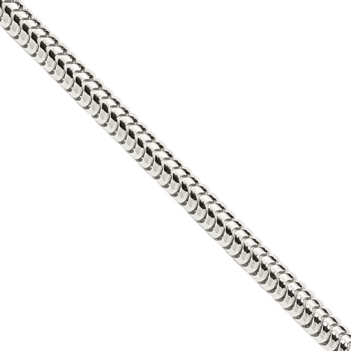 925 Sterling Silver 2mm Round Cubetto Omega Snake Chain Herringbone Necklace