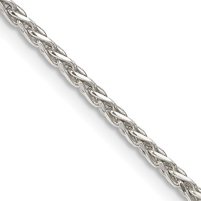 925 Sterling Silver 3.5mm Spiga Wheat Link Chain Necklace