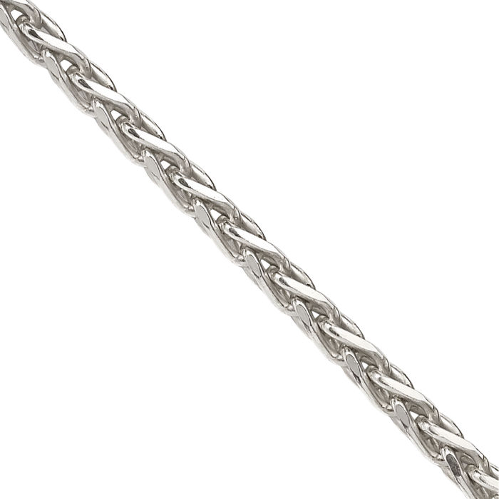 925 Sterling Silver 2mm Spiga Wheat Link Chain Necklace