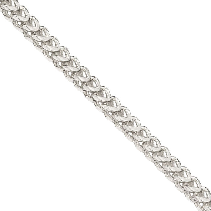 925 Sterling Silver 2mm Square Franco Link Chain Necklace