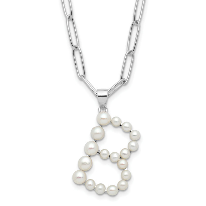 Sterling Silver White Button Freshwater Cultured Pearl Starfish Necklace