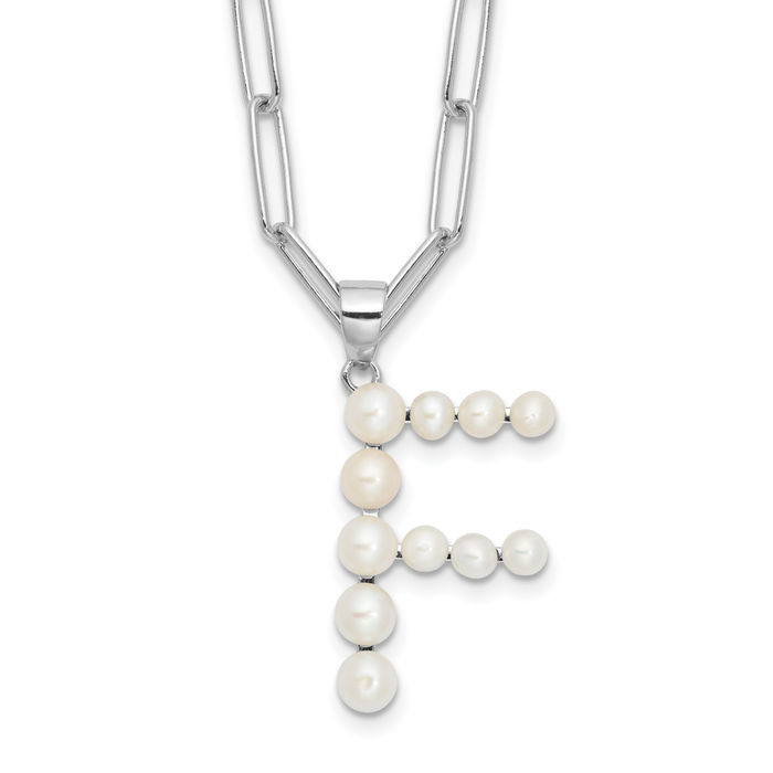 Sterling Silver White Button Freshwater Cultured Pearl Starfish Necklace