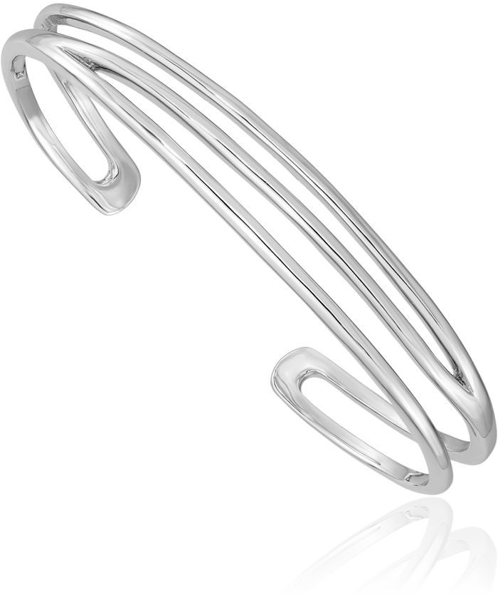 925 Sterling Silver 3 Line Cuff Bracelet